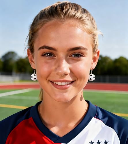 Soccer Dangle Earrings for Women - Football Drop Earrings - Soccer-1