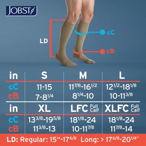 JOBST for Men Compression Socks 15-20 mmHg Knee High Medical Stockings
