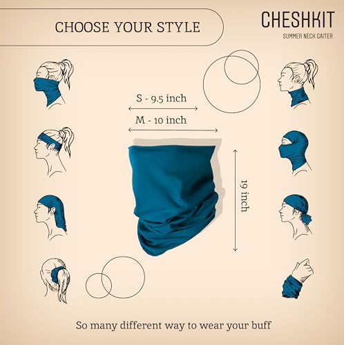 Organic Cotton Neck Gaiter Face Mask for Dust & Sun Protection - 2 Pack