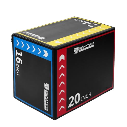 3-in-1 Foam Plyometric Jump Box - Colored, 16"x20"x24"