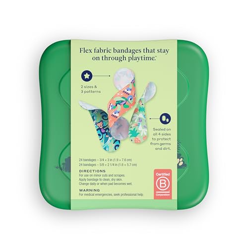 48 Count Adhesive Flexible Fabric Bandages - Fun Patterns for Kids