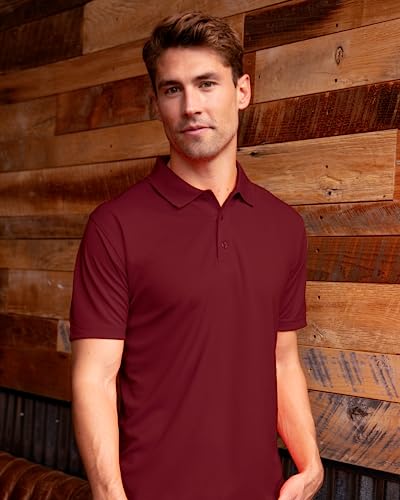 Men's Moisture-Wicking Polo Shirt with Team Icon Graphic