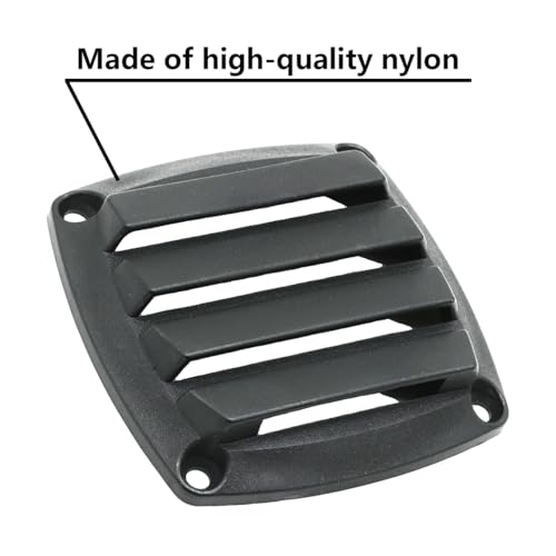 Nylon Louvered Flush Vent for Marine Boats - Black