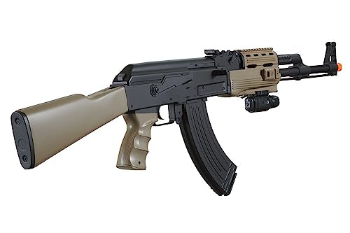 Tactical AK47 Airsoft AEG Kit with Spring Pistol - Earth/Black