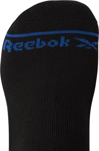 Reebok Men's Low Cut Cushioned Athletic Socks 6 Pack Black 6-12.5