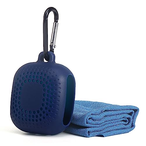 AKOAK Blue Quick Dry Microfiber Travel Towel with Silicone Case - 40cm