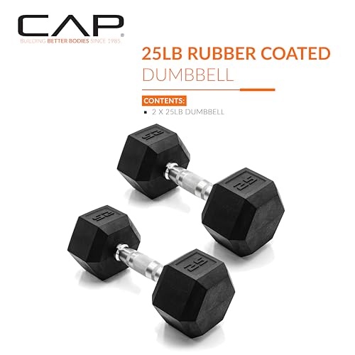 Rubber Coated Hex Dumbbells - Anti-Roll Free Weights for Home Gym