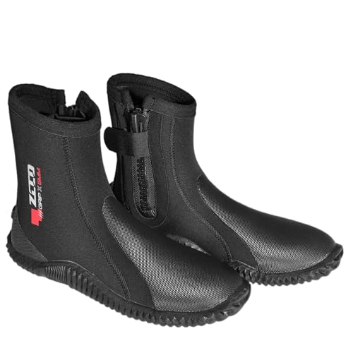 ZCCO 5mm Neoprene Diving Boots Grey Size 10 with Anti-Slip Rubber Sole