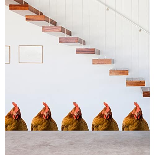 Chicken Brown Hen Looking at You Wall Decal - Peel and Stick Decoration for Room, Bedroom, Window, Store Showcase, Classroom, Car - Cute Chicken Head Sticker