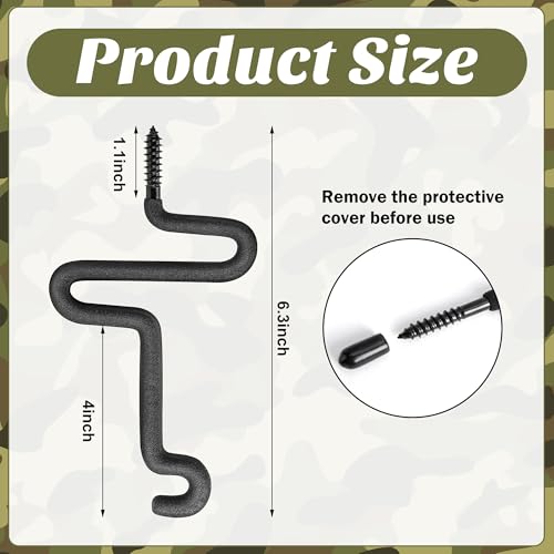 Portable Bow Gear Holder - Screw-in Tree Stand Hooks (4-Pack)