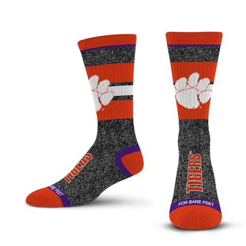 Clemson Tigers Crew Socks - Large Team Color Marble Design