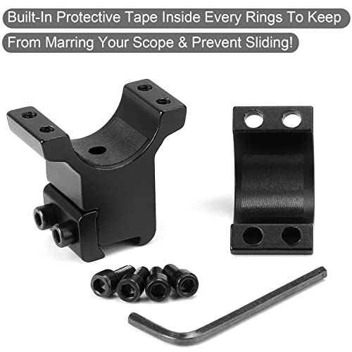 1 Inch Dovetail Scope Rings, 2 Pack Medium Profile for 11mm Rails