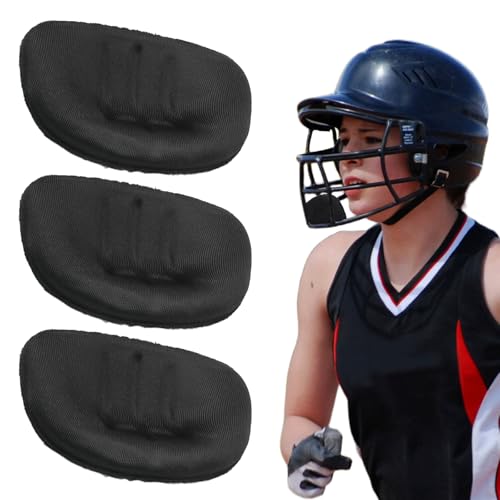 Softball Fielder's Facemask Chin Cup Replacement - 3 Pack, Black