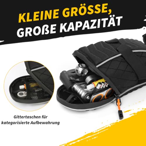 Bicycle Saddle Bag - Waterproof Under Seat Bike Bag - Black
