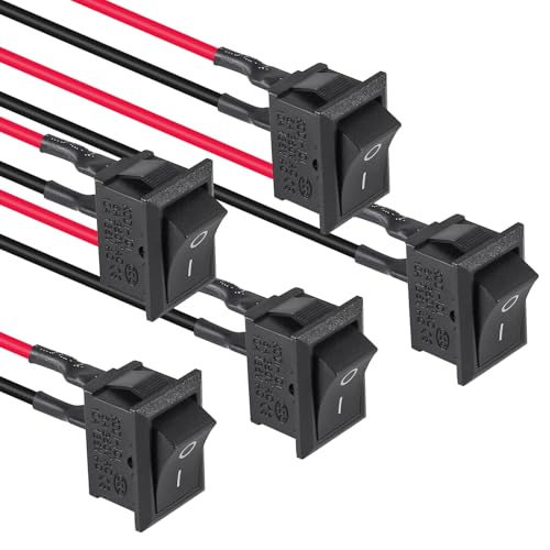 5PCS Mini Rocker Switch KCD1-101 12V SPST Toggle Switch - Square