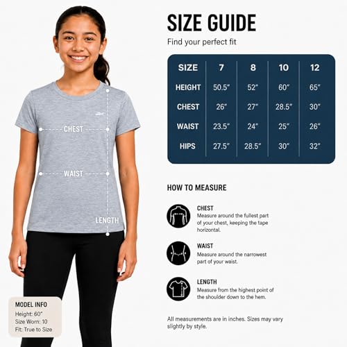 Girls Performance Short Sleeve Athletic T-Shirt - Light Grey / 8