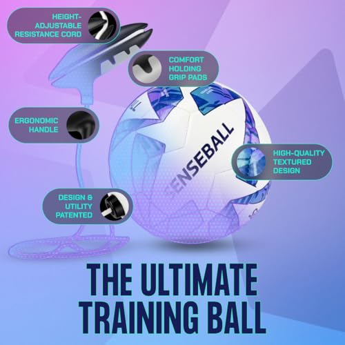 SenseBall Soccer Training Ball Size 3 Blue & White with App for Kids & Youth