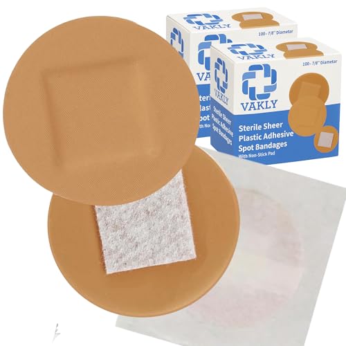 Sterile Round Spot Bandages 7/8" - 200 Pack Adhesive Dots