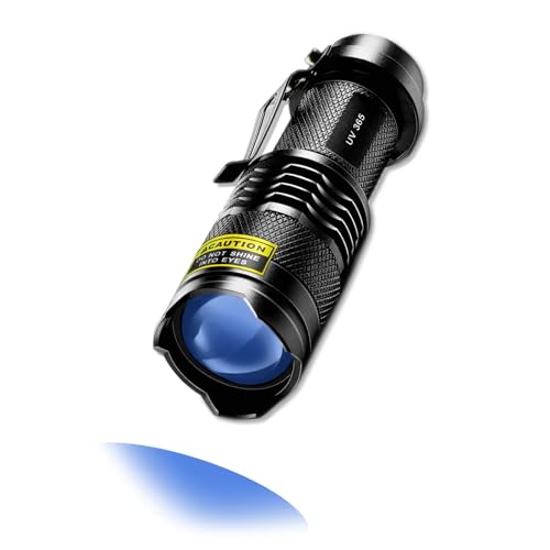 Mini UV Flashlight 365nm - Portable, Zoomable, Lightweight
