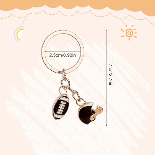 Rugby Keychain - Mini Alloy Rugby Ball Keyring
