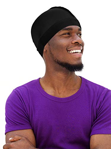SATINIOR 8 Pack Silky Durags for Men Women - Long Tail, Wave Cap, 360 Waves Headwraps, Elastic Do Rags, Large Red Grey Black Blue