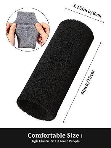 6-Inch Sports Wristbands - 8 Pack, Black, White, Dark Grey, Blue