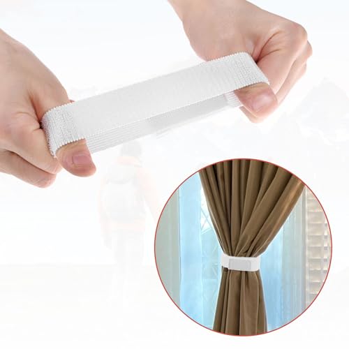 Adjustable Elastic Bicycle Leg Straps - White, 19.7 x 1in