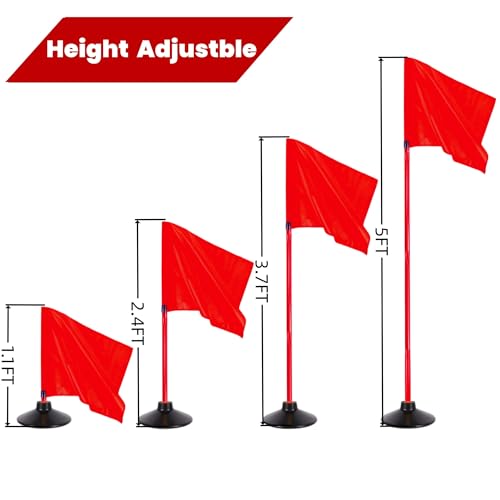 5FT Soccer Corner Flags Set of 4 with Rubber Bases for Agility Training