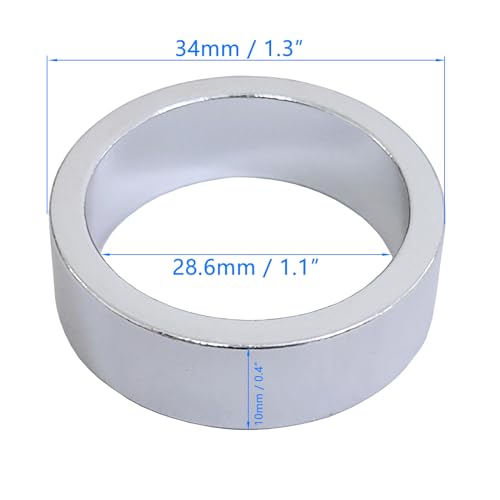 Auto-plaza 1.13” Aluminum Bicycle Head Stem Spacer Set - Silver, 10 pcs