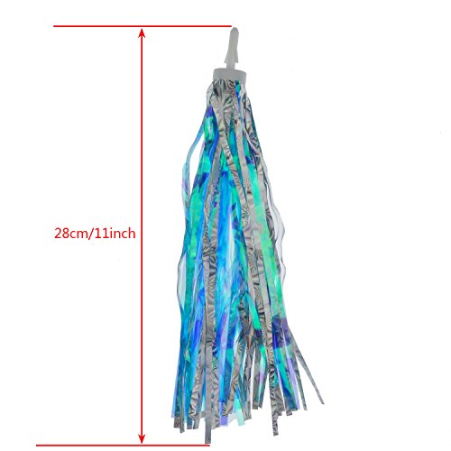 Bicycle Streamers - 2 Pairs in Blue Silver & Hot Pink Silver