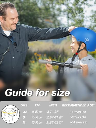 XJD Toddler Bike Helmet Small Blue 20.08-21.26 inches (51-54cm) for Ages 2-8