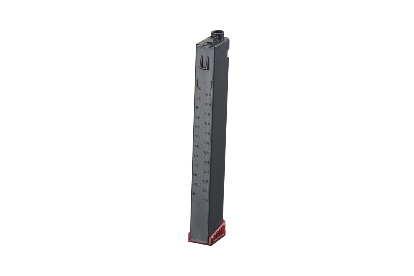 ZION ARMS PW9 120 Round 9mm Mid-Capacity Airsoft Magazine - 3 Pack (Black & Red)