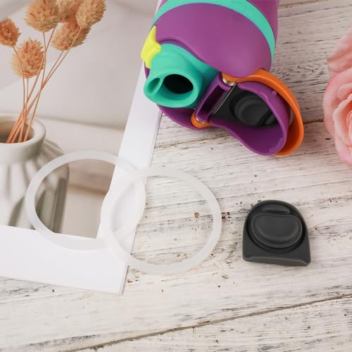 Replacement Silicone Stopper and Seal Ring Set for Water Bottles - Black