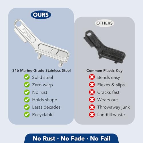 316 Stainless Steel Boat Gas Cap Key - 1 Pack Replacement