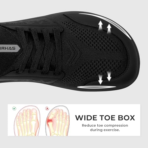 Mens Barefoot Shoes with Anatomical Toe Box - 10.5 Black
