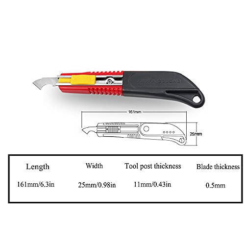 Hook Knife PVC Acrylic Board Plastic Plexiglass Hook Knife Cutting Tool with 10 Replacement Blades 161 X25X11mm