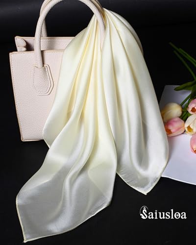 Solid Color Satin Neck Scarf for Women - 23.6 Inches