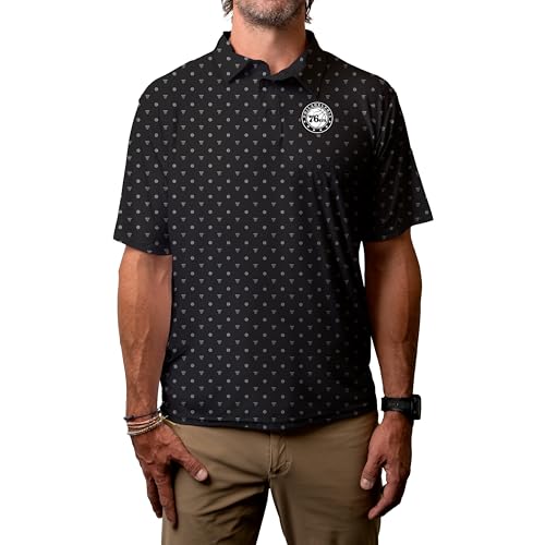 Philadelphia 76ers Men's Performance Polo - X-Large - Black