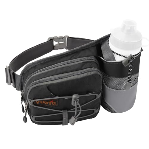 Hydration Waist Pack with Water Bottle Holder - Black