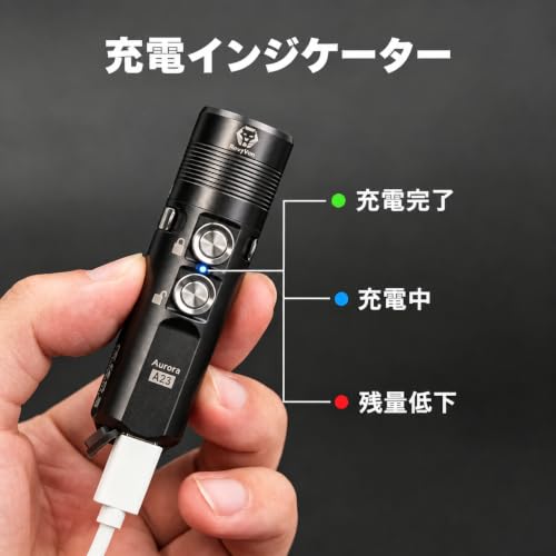RovyVon Aurora A23 Black Mini Keychain Flashlight 1000 Lumens Waterproof USB-C