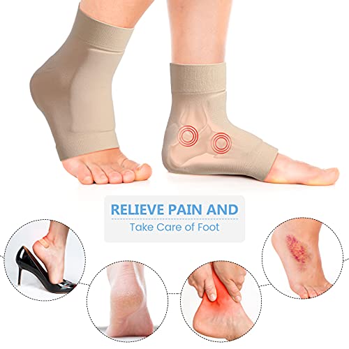 Nuanchu Ice Skating Socks with Gel Pads - Unisex Lace Bite Support, 2 Pairs