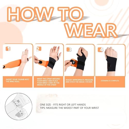 Wrist Brace for Carpal Tunnel Relief - Ultra Thin Elastic - Black