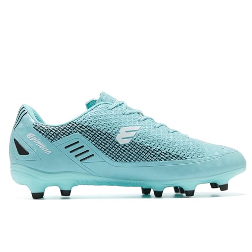 EPIMENO Women's & Men's Lightweight Soccer & Rugby Cleats, Aqua Blue/Black, Size 8 Women / 6.5 Men