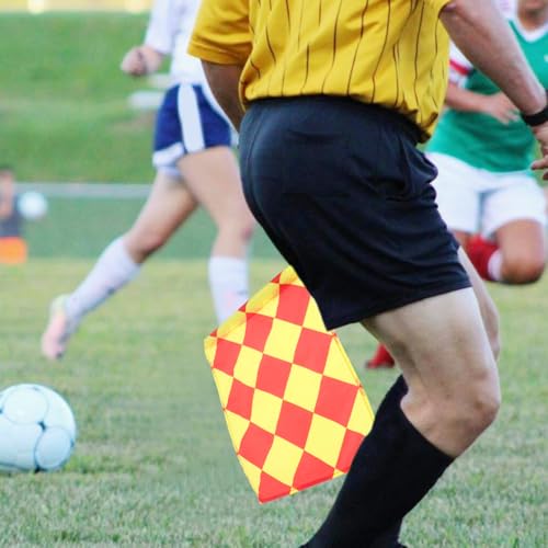 2 Pack Soccer Referee Flags with Foam Handle - Lightweight Signal Flags