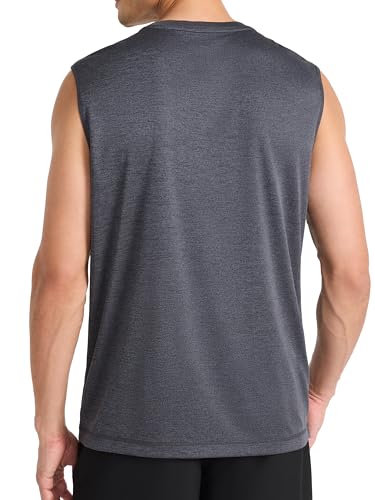 Men's Gladiator Large Logo Muscle Tank Top - Ebony Heather