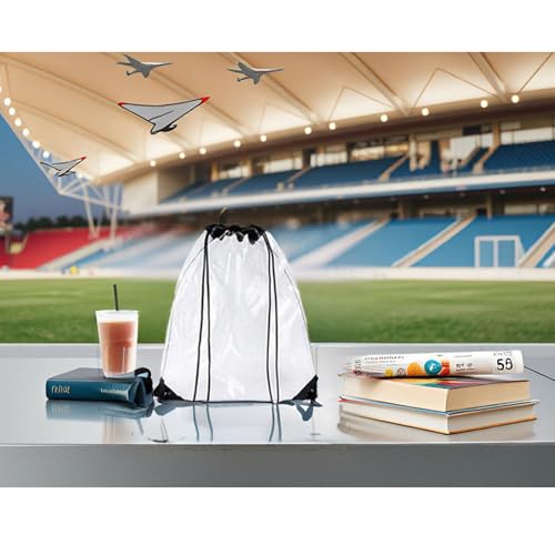 Clear Drawstring Backpack - Stadium Approved Waterproof Gym Bag
