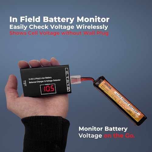 LiPo Balance Charger with Wireless Voltage Meter - Black