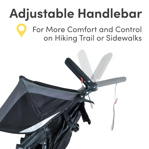 Duallie Jogging Stroller - All Terrain, Adjustable Handlebar - Graphite Black