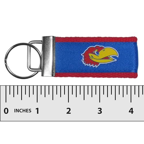 Kansas Jayhawks Woven Key Chain - 4 Inch Team Colors