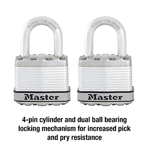Master Lock M1XT Magnum Heavy Duty Padlock with Key, 2 Pack Keyed-Alike